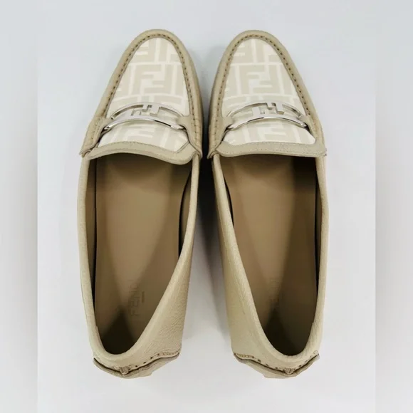 Fendi O'Lock FF Jacquard Logo Driving Leather Shoes UK 10 - US 11 - EU 44